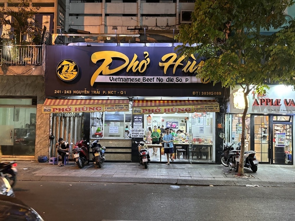 pho hung from the outside